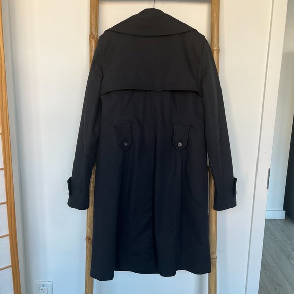Club Monaco Double-Breasted Navy Trench (S/P) - Missing Belt - Picture 2 of 4